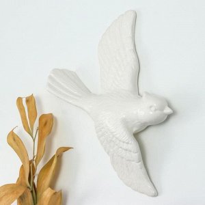 Декор настенный керамика "Белая птица" 4,2х17,5х23,5 см
