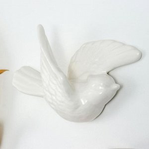 Декор настенный керамика "Белая птица" 5х9,5х14,2 см