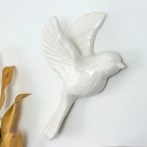 Декор настенный керамика "Белая птица" 6,6х12,2х19,2 см