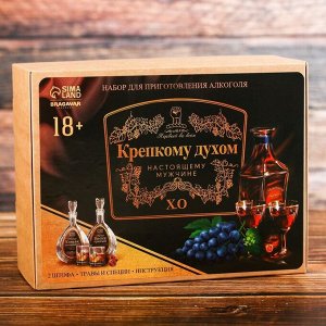 Набор для приготовления алкоголя «Крепкому духом»: 2 штофа по 500 мл., травы и специи, инструкция