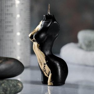 Фигурная свеча "Женское тело №1" чёрная с поталью 9см
