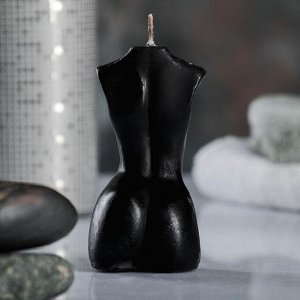 Фигурная свеча "Женское тело №1" чёрная с поталью 9см