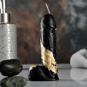 Фигурная свеча "Фаворит" черная с поталью 12,5см