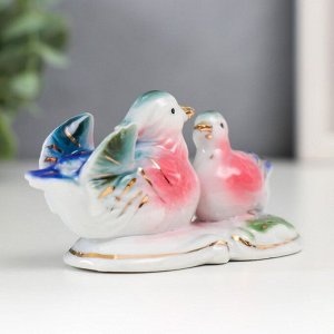Сувенир керамика "Уточки-мандаринки в пруду" 4,5х3,5х9,5 см