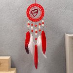 Ловец снов &quot;Любовь в сердце&quot; красно-белый d=7 см 25х7 см