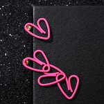 Серьги металл &quot;Сердечки&quot; асимметрия, цвет розовый