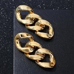 Серьги металл &quot;Цепь&quot; отражение, звенья 3шт, цвет золото