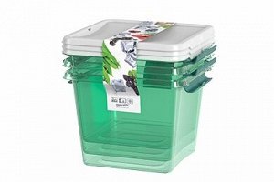 Набор контейнеров для СВЧ 3шт 1,5л [MONACCO] МЯТА ПОЛУПРОЗРАЧНЫЙ