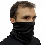 Черная маска бафф – дышащий материал, маскировка + защита от ветра, холода, солнца