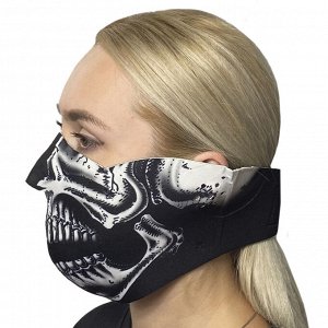 Маска Защитная неопреновая маска Wild Wear Black Bone - Полулицевая защитная маска из неопрена позволяет получить достаточную защиту от вирусов, пыли, ветра, влаги. Кроме того, маска многоразовая, удо