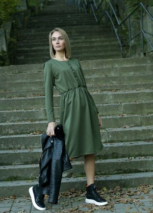 Платье пл453 оливково-зеленый