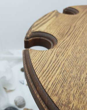 Винный столик из натурального дерева на 4 бокала