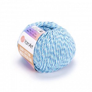 Пряжа YarnArt Baby Cotton Multicolor цвет №5201 Синий / Бирюза / Белый