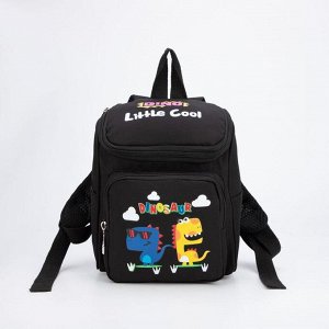 Рюкзак детский, отдел на молнии, наружный карман, 2 боковых кармана, цвет чёрный, «Дино»