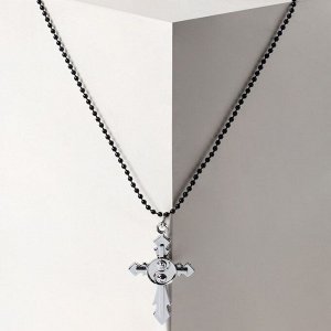 Кулон "Крест" меч Инь-ян, цвет серебро, 46 см