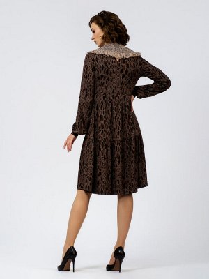 Платье женское "Каскад" модель 624/3 коричневый леопард