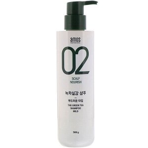 AMOS Professional 02 Scalp Nourish / The Greentea Shampoo Moisturizing Шампунь для волос 500 гр., ,