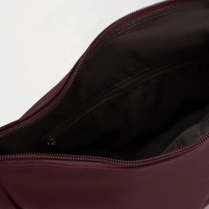 Сумка-хобо, отдел на молнии, 3 наружных кармана, цвет бордовый