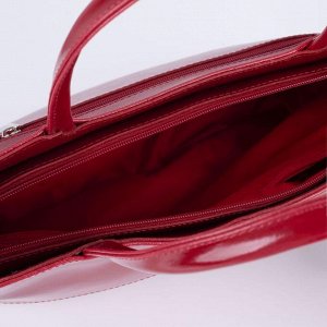 Сумка женская, 2 отдела с перегородкой на молнии, наружный карман, длинный ремень, цвет красный