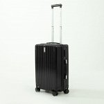 Чемодан малый 20&quot;, отдел на молнии, кодовый замок, 4 колеса, цвет чёрный