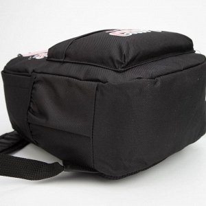 Рюкзак детский, отдел на молнии, наружный карман, 2 боковых кармана, дышащая спинка, цвет чёрный, «Мишка»