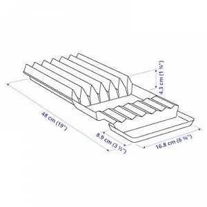 UPPDATERA УППДАТЕРА Лоток для ножей, антрацит20x50 см