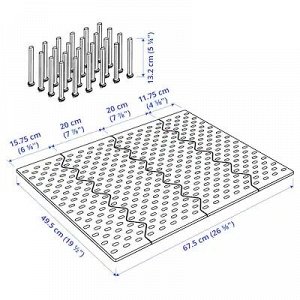 UPPDATERA УППДАТЕРА Перфорированная панель ящика, антрацит80 см