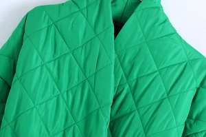Стеганное пальто женское, цвет: зеленый