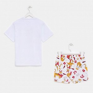 Пижама женская новогодняя (футболка и шорты) KAFTAN "Тигры"