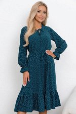 Платье Флоранс (изумрудный/горох) Р11-609/2