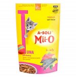 A-Soli Mii-O для котят пауч Тунец с анчоусом в желе 80г ПРОМО НАБОР 11+1 всего 12 шт.