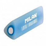 Ластик пластиковый Milan PPMF30, треугольный, полупрозрачный, голубой