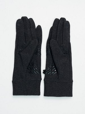 Спортивные перчатки демисезонные женские темно-серого цвета 606TC