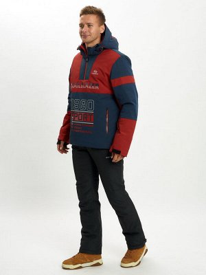 Горнолыжная куртка анорак мужская красного цвета 77024Kr