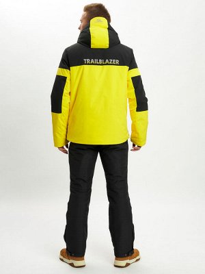 Горнолыжная куртка анорак мужская желтого цвета 77024J