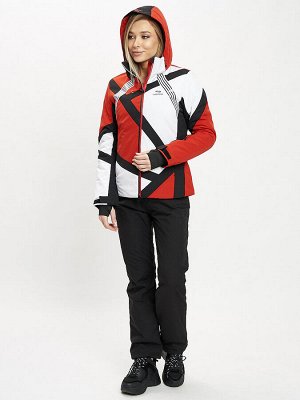 Горнолыжная куртка женская красного цвета 77031Kr
