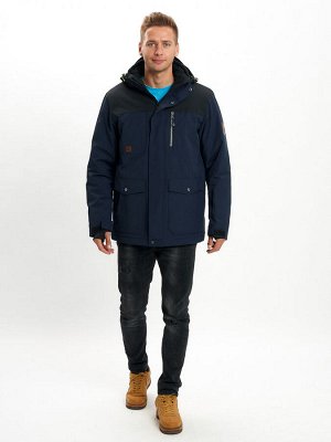 Молодежная зимняя куртка мужская темно-синего цвета 2155TS