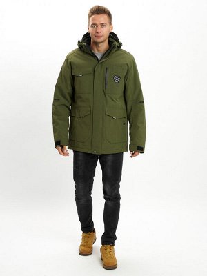 Молодежная зимняя куртка мужская хаки цвета 2159Kh