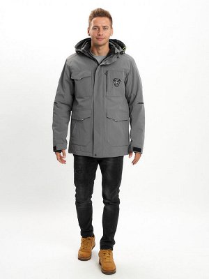 Молодежная зимняя куртка мужская хаки цвета 2159Sr