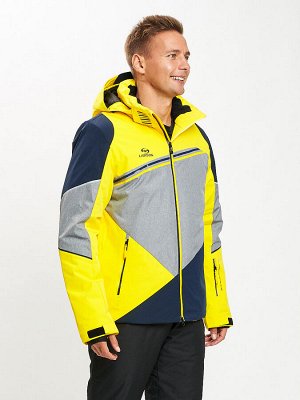 Горнолыжная куртка мужская желтого цвета 77016J