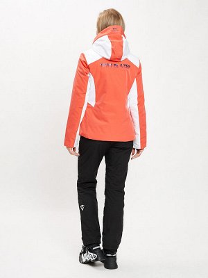 Горнолыжный костюм женский оранжевого цвета 077030O