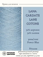 Пряжа для вязания Lanecardate, 100 гр., Power Blue