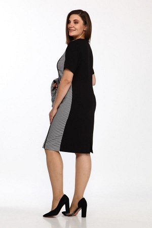 Жакет, Платье / Lady Style Classic 2385/1 серый-черный