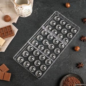 Форма для шоколада и конфет KONFINETTA «Полусфера», 28x14 см, 36 ячеек, ячейка 2x1 см