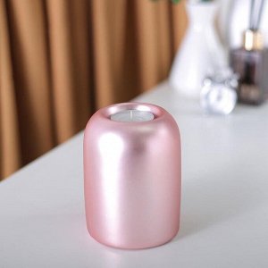 Подсвечник керамический, 11 см, розовый матовый