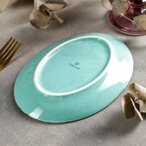 Блюдо овальное Turquoise, 18x13,5 см, цвет бирюзовый