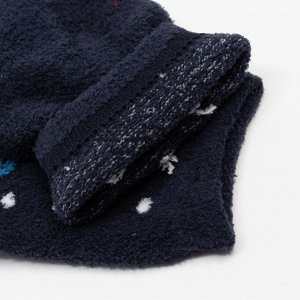 Носки женские махра-пенка «Медведь в шарфе», цвет синий, р-р 23-25 (р-р обуви 36-40)