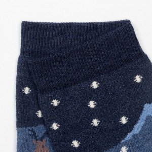 Носки женские, цвет тёмно-синий меланж, размер 23