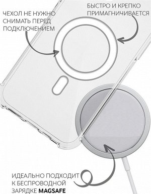 Силиконовый прозрачный чехол для Samsung серия S22 и S23 и S24 MagSafe Magnetic Power