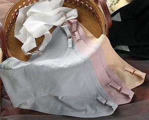 Женские трусики с металлическим декором "сердечко",  цвет серый